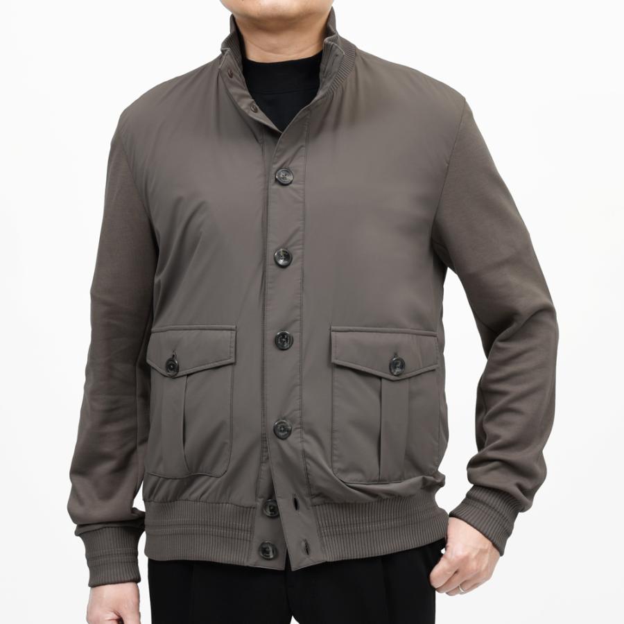 HERNO（ヘルノ）RESORTリゾート ウォーターレペレントナイロン×コットンジャージハイブリッドスタンドカラーブルゾン JC00017UR-52107 14052600132の画像