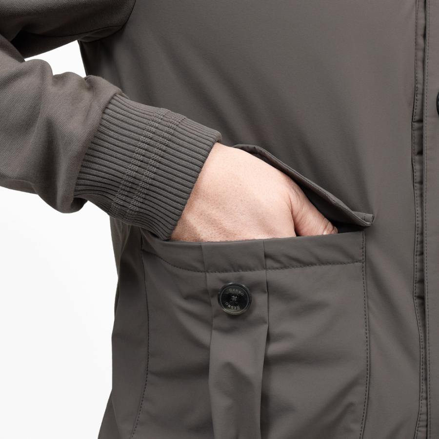 HERNO（ヘルノ）RESORTリゾート ウォーターレペレントナイロン×コットンジャージハイブリッドスタンドカラーブルゾン JC00017UR-52107 14052600132の画像