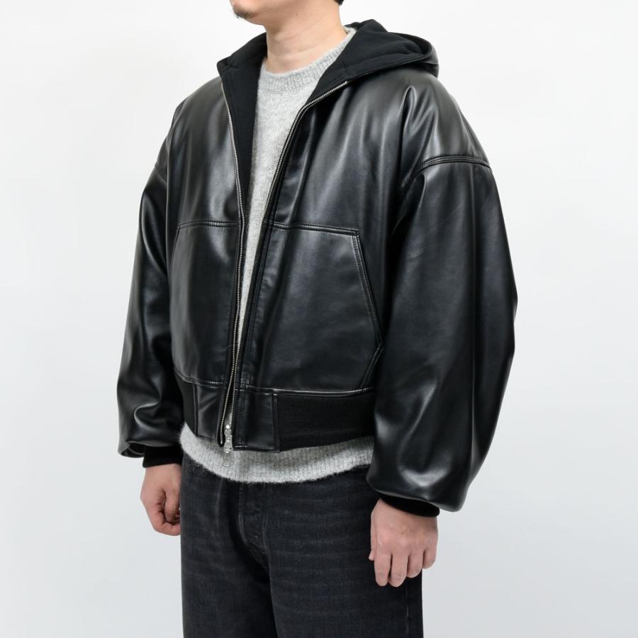 INSCRIRE(アンスクリア)フェイクレザーパデッドブルゾン BZ80B genderless 14052700039の画像