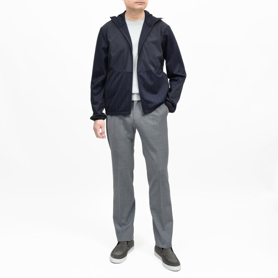 SEASE（シーズ）ZIPPED FOODIE HYBRID ウールジャージチョークストライプハイブリッドジップフーディー WH049TJ232 14061001039の画像