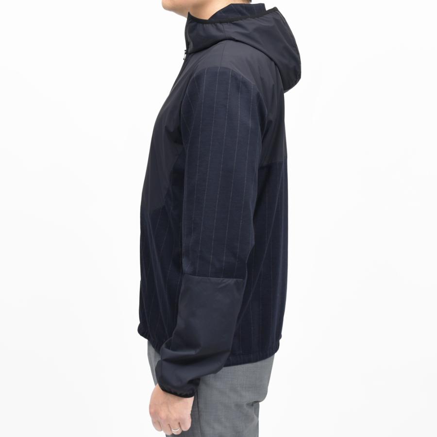 SEASE（シーズ）ZIPPED FOODIE HYBRID ウールジャージチョークストライプハイブリッドジップフーディー WH049TJ232 14061001039の画像