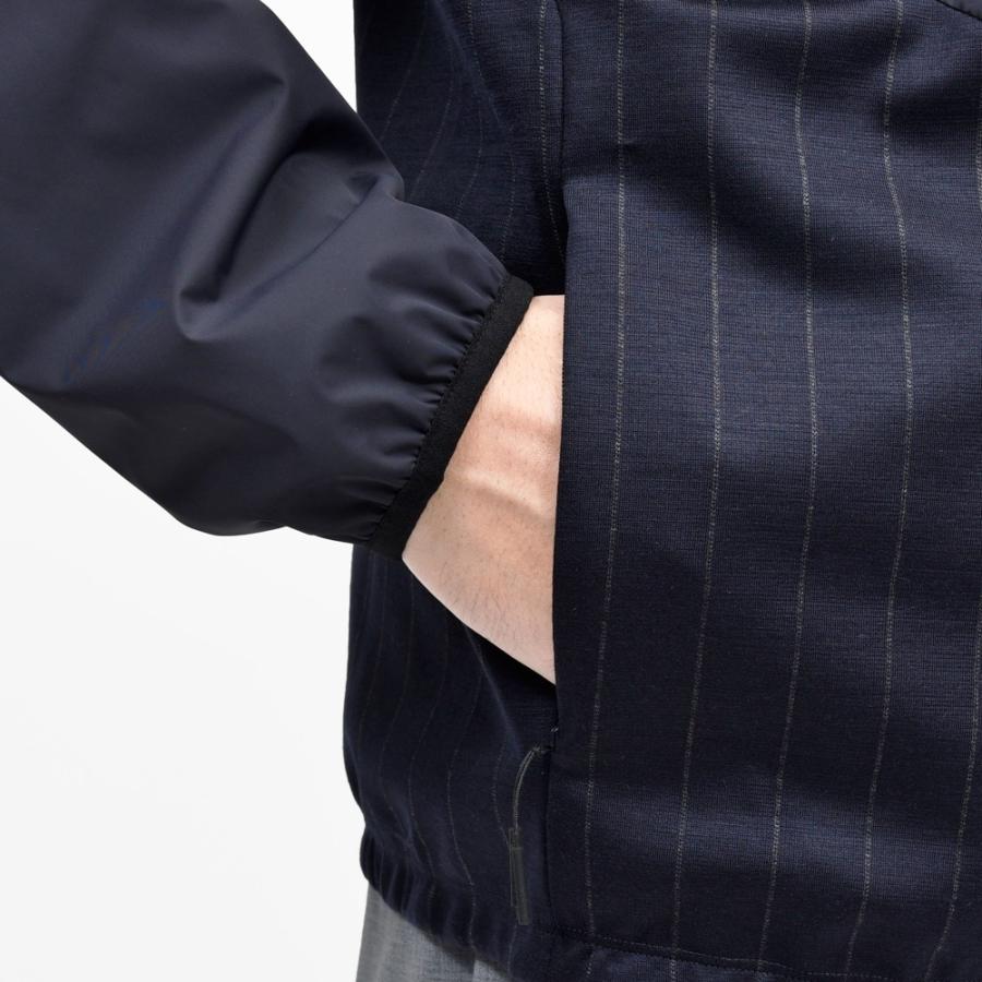 SEASE（シーズ）ZIPPED FOODIE HYBRID ウールジャージチョークストライプハイブリッドジップフーディー WH049TJ232 14061001039の画像