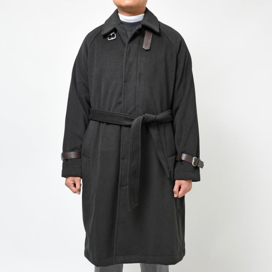 HERNO ダイアゴナルライトツィードデタッチャブルフーディーバルカラーコート HERNO ダイアゴナルライトツィードデタッチャブルフーディーバル