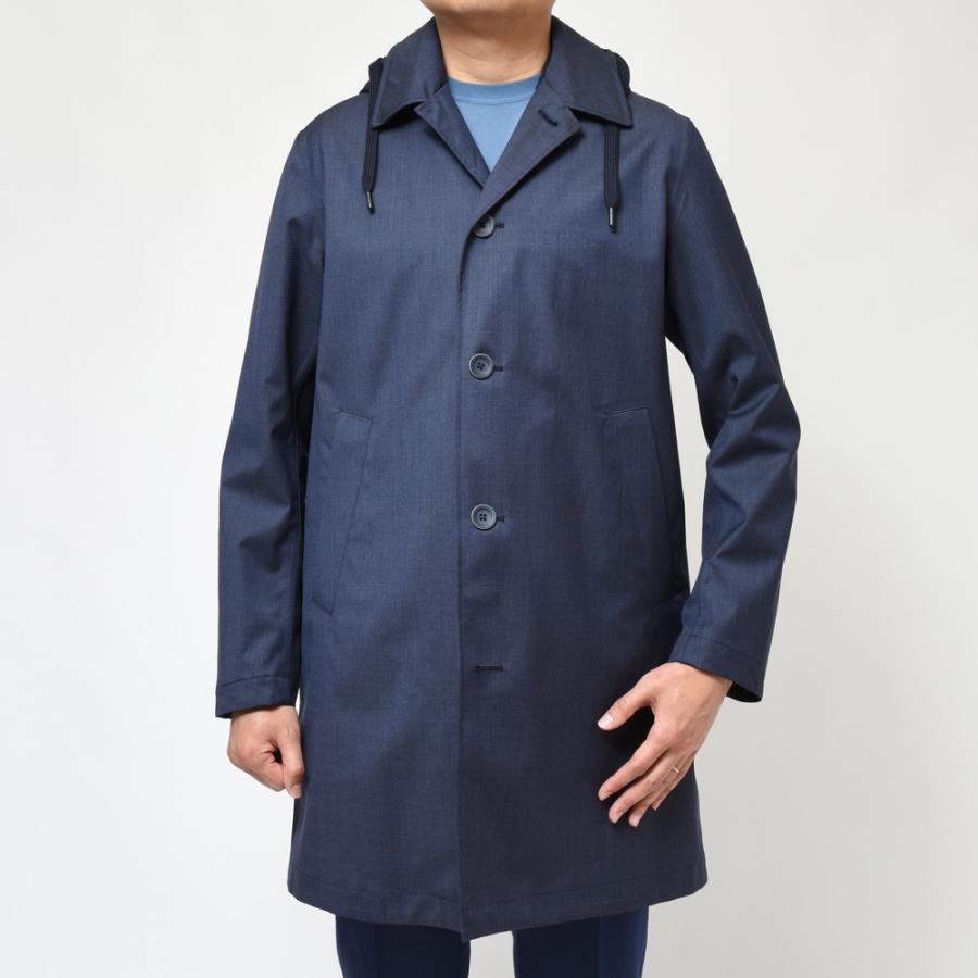 Herno ウールコート 青 HERNO（ヘルノ）Loro Piana STORM SYSTEM ウォータープルーフ2レイヤー