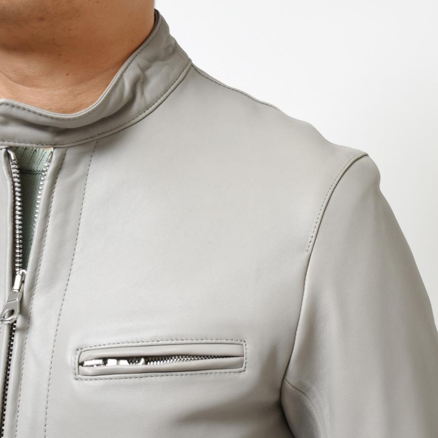 Cinquanta（チンクアンタ）ラムナッパレザースタンドカラーライダース