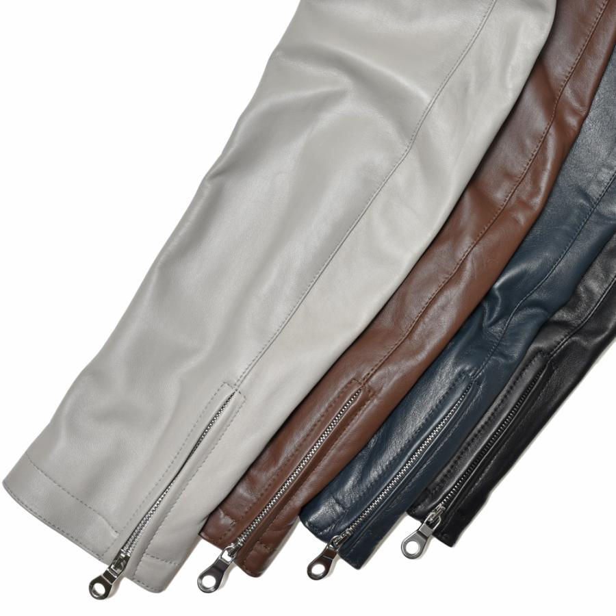【SALE30％】Cinquanta（チンクアンタ）ラムナッパレザースタンドカラーライダース(0.6mm厚) H502/1-1010 14241002146の画像