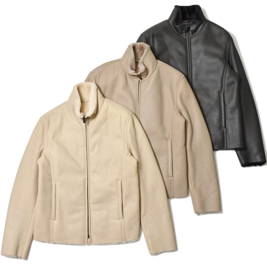 ALTACRUNA（アルタクルーナ）ムートンレザースタンドカラーダブル