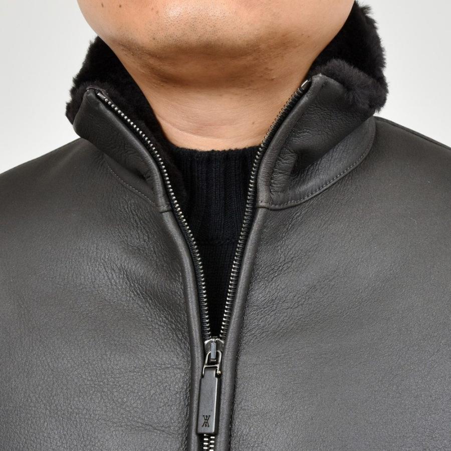 ALTACRUNA（アルタクルーナ）ムートンレザースタンドカラーダブル