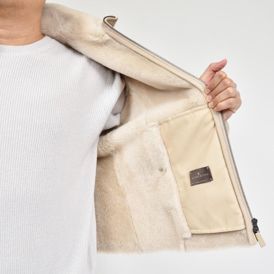 ALTACRUNA（アルタクルーナ）ムートンレザースタンドカラーダブル