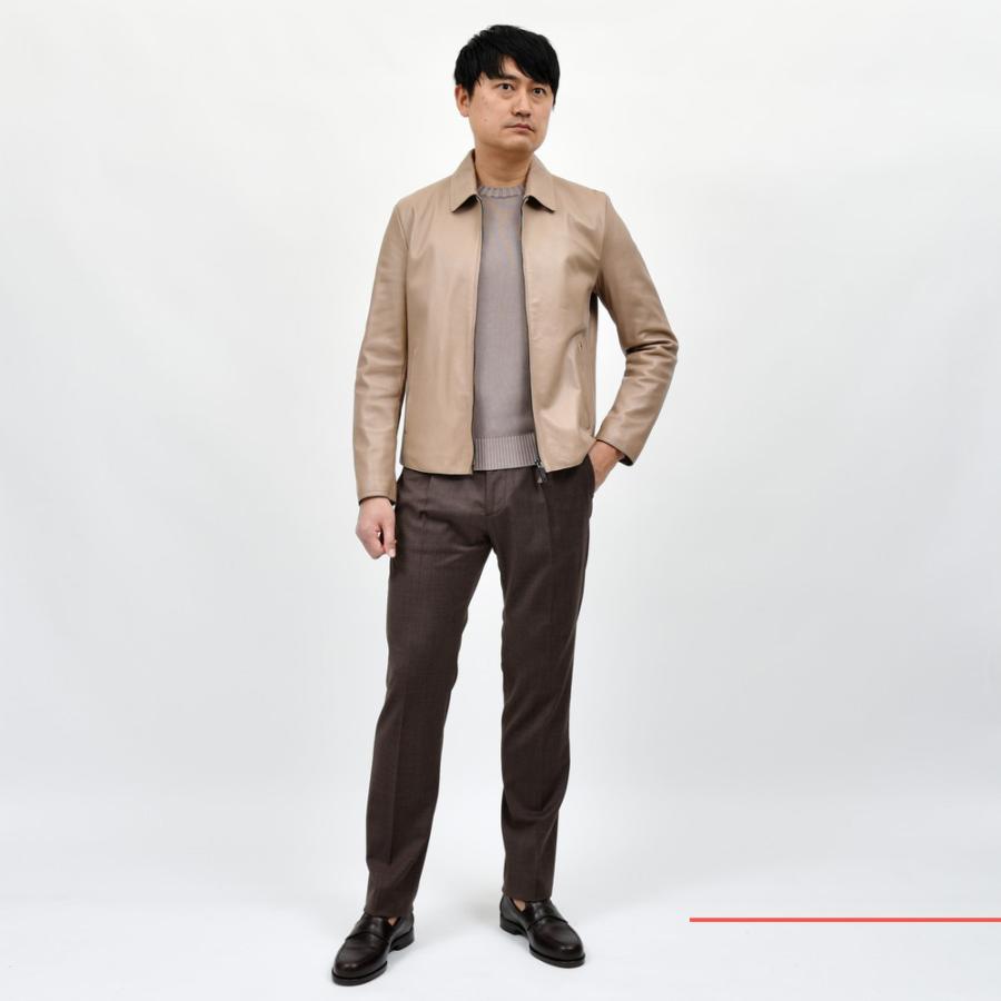 ALTACRUNA ラムレザージャケット 48 イタリア製 シングル ALTACRUNA（アルタクルーナ）ラムシュリンクレザーシングルライダース