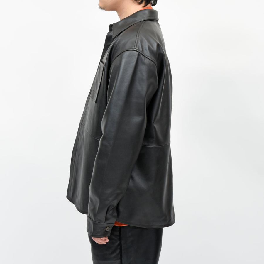 A.M LONDON（エーエム ロンドン）ナッパレザーオーバーシャツ 14261401172の画像