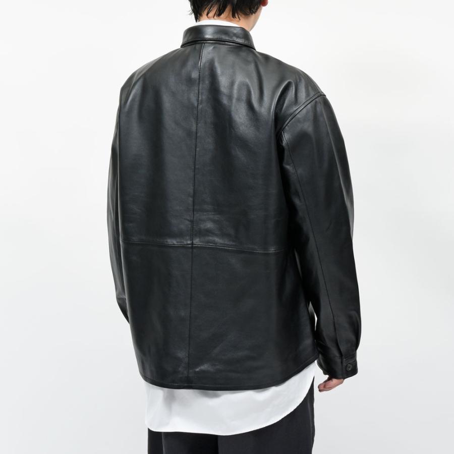 A.M LONDON（エーエム ロンドン）ナッパレザーオーバーシャツ 14261401172の画像