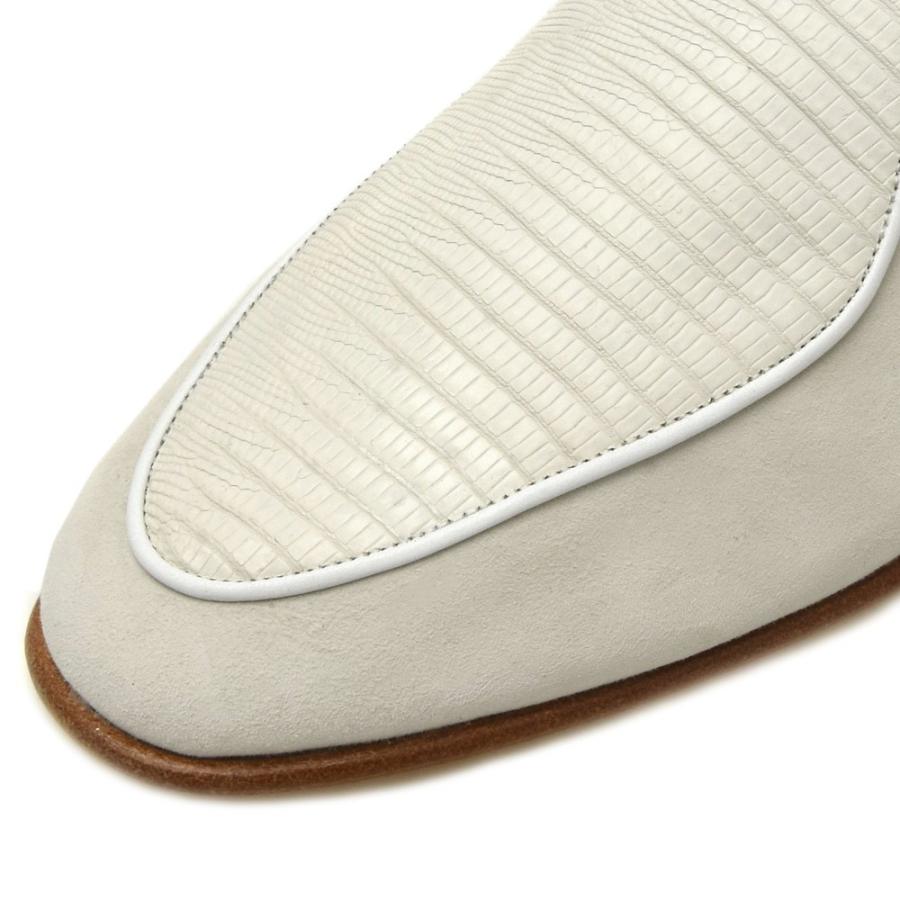 【SALE40％】BAUDOIN & LANGE（ボードイン アンド ランジ）リザード×ゴートスエードベルジャンシューズ LIZARD LOFER SUEDE 15001002136の画像