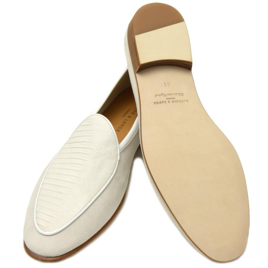 【SALE40％】BAUDOIN & LANGE（ボードイン アンド ランジ）リザード×ゴートスエードベルジャンシューズ LIZARD LOFER SUEDE 15001002136の画像