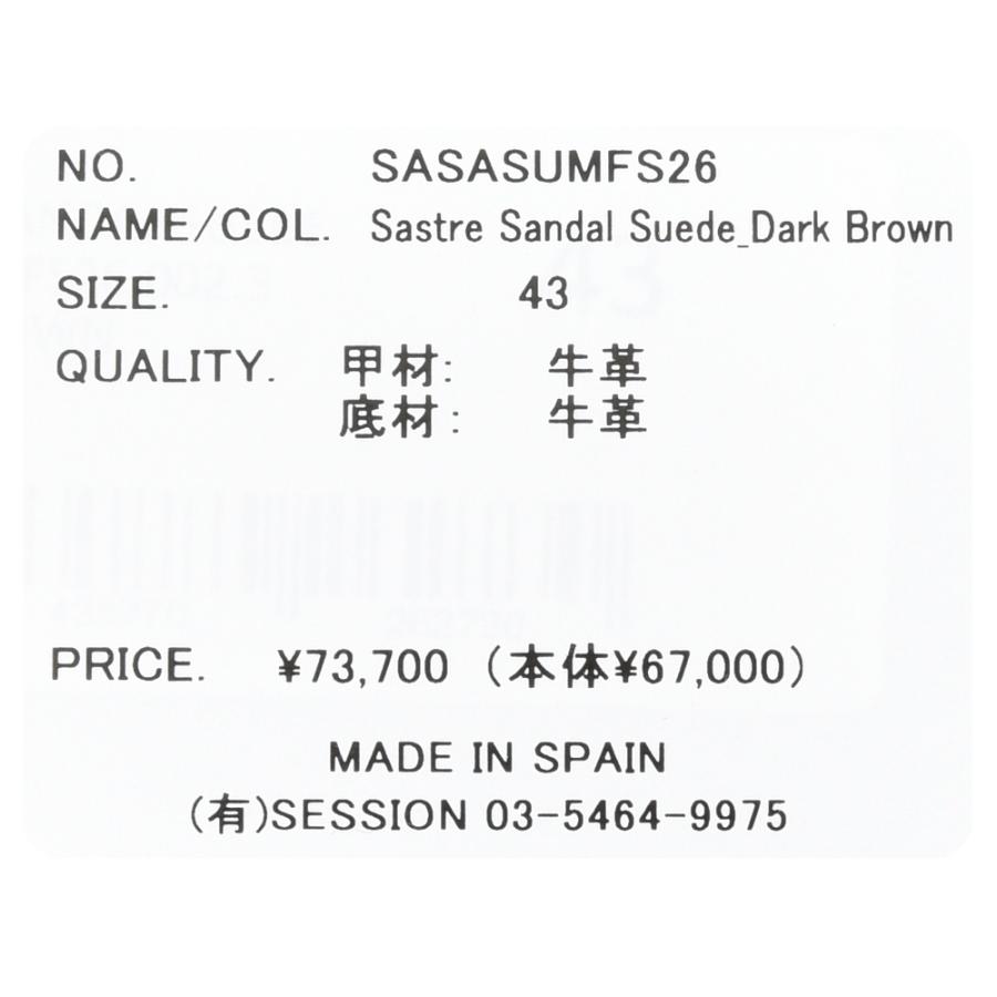 HEREU（ヘリュー）SASTRE SANDALサストレサンダル カーフスエードバックストラップサンダル SASASUMF26 15161001077の画像