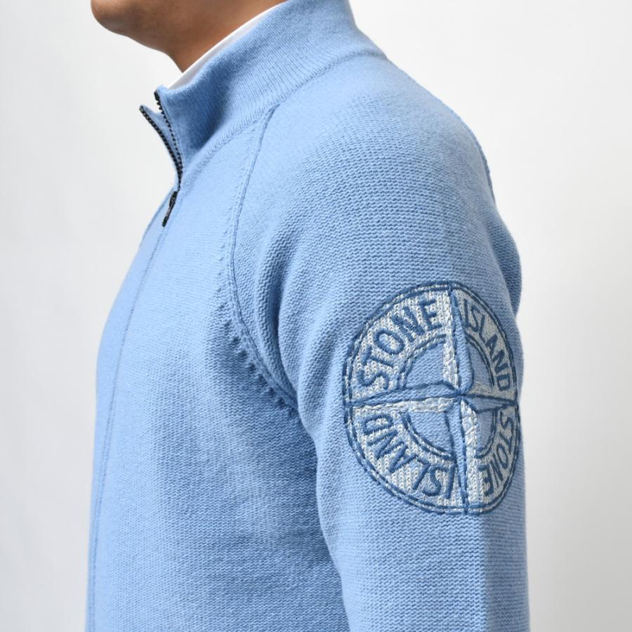 STONE ISLAND（ストーンアイランド）ミドルゲージウールナイロンスタンドカラーニットブルゾン 7715551A4 16022403109｜guji｜16