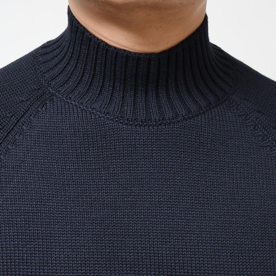 ZANONE ザノーネ モックネックハイゲージニット フレックスウール ブラック ZANONE ザノーネ モックネック長袖ニット LUPO RAGLAN SLIM FIT