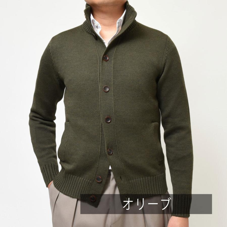 ZANONE（ザノーネ）5ゲージウールソリッドスタンドカラーニット