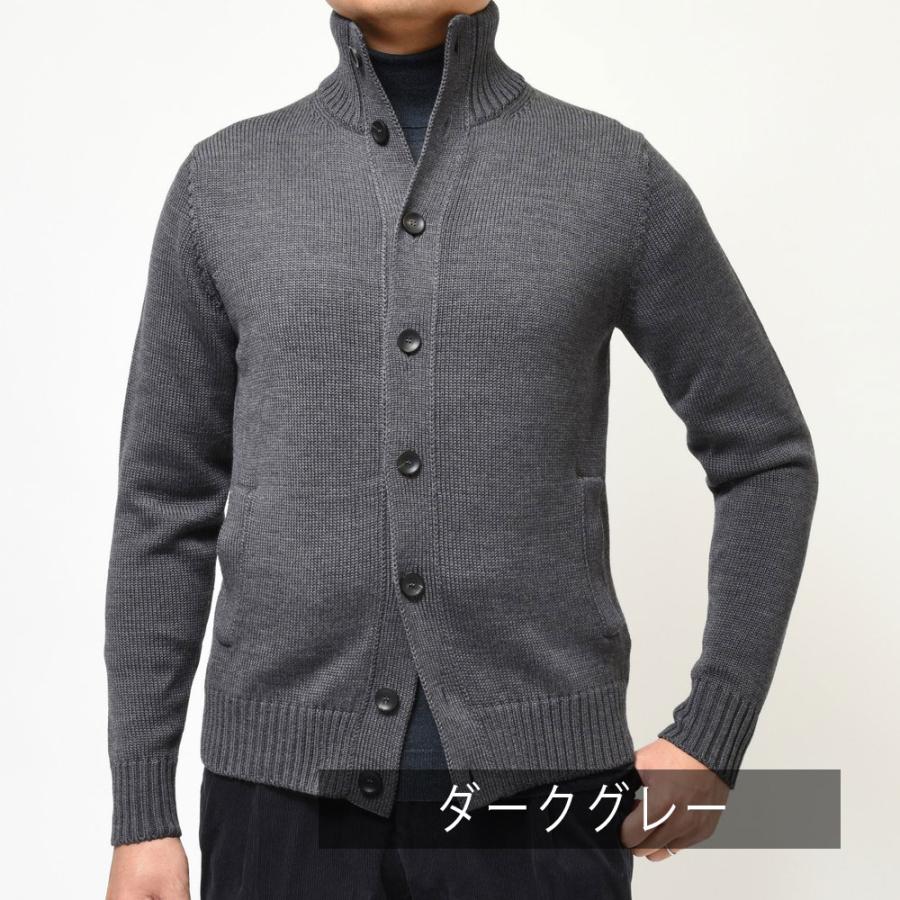 ZANONE（ザノーネ）5ゲージウールソリッドスタンドカラーニット