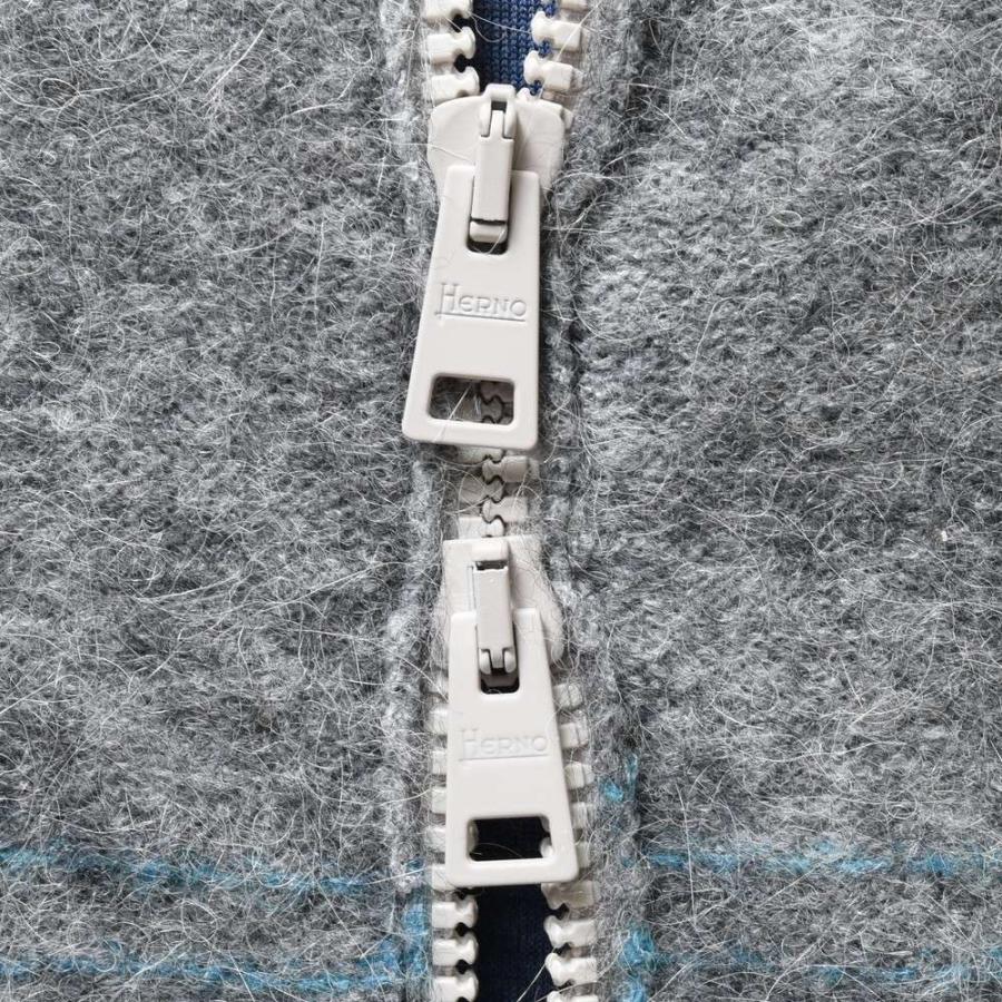 美品 ヘルノ Herno ナイロンアルパカグラデーション ニットブルゾン 48