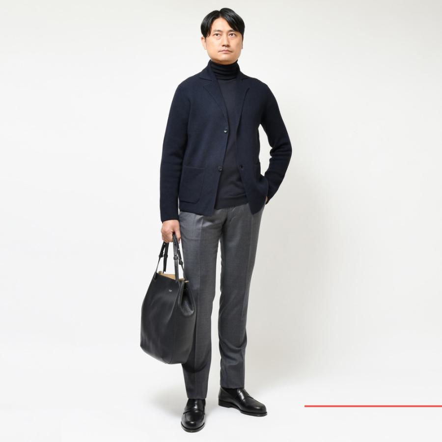 ZANONE 7ゲージ　カーディガン　ニットジャケット　ダークネイビー 50 SALE30】ZANONE（ザノーネ）7ゲージウールリブニットカーディガン