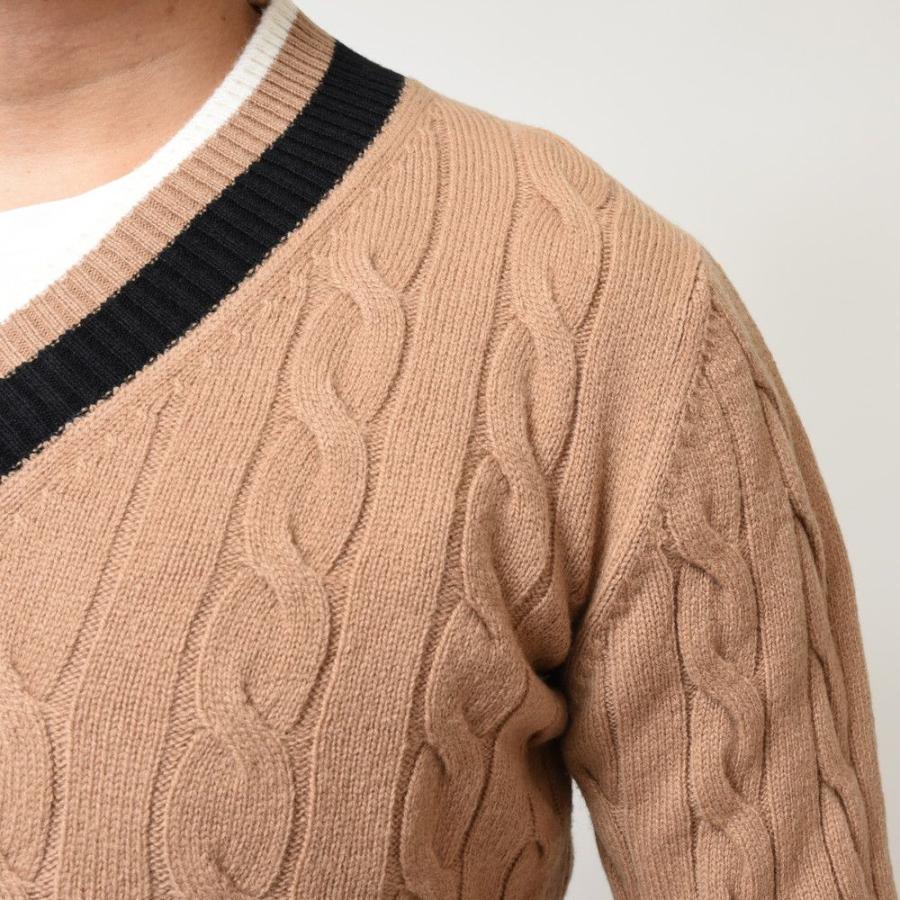 GRAN SASSO（グランサッソ）8ゲージウールVネックチルデンニット 23183