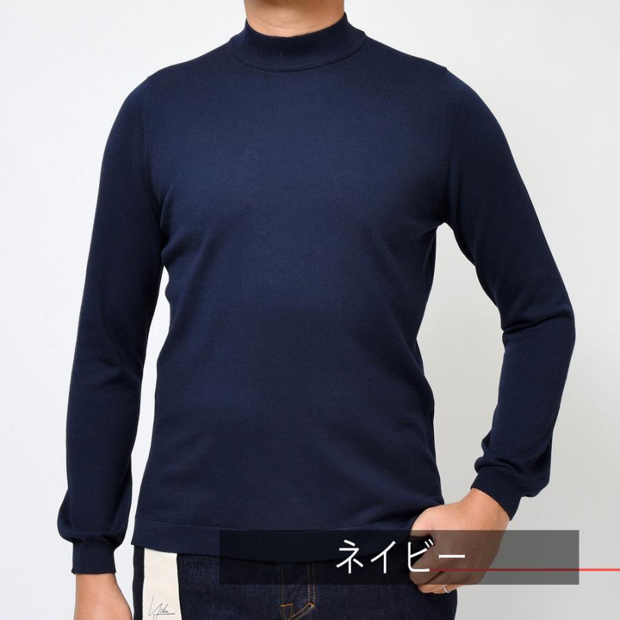 GRAN SASSO 12ゲージ ソフトコットン ソリッド モックネックニット