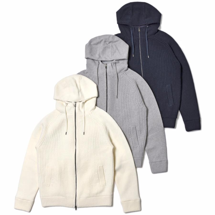 HERNO Resort ヘルノ リゾート フーデッドブルゾン グレージュ HERNO ヘルノ [秋冬] Resort リゾート カシミヤ フーデッドブルゾン