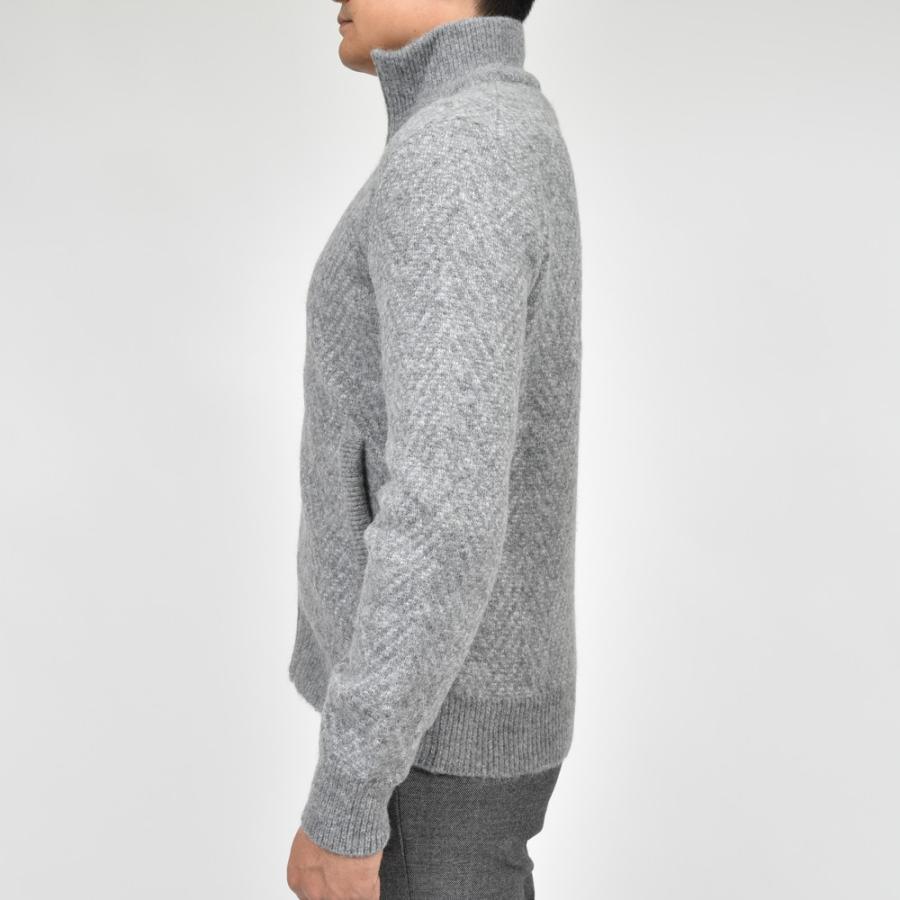 HERNO（ヘルノ）RESORTリゾート アルパカウールナイロンヘリンボーンスタンドカラージップニットブルゾン MC00037UR-70208 16042001132の画像