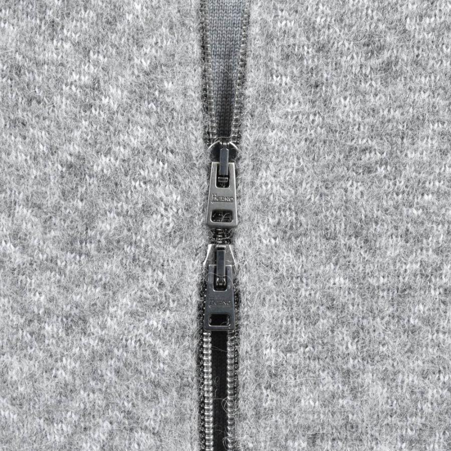 HERNO（ヘルノ）RESORTリゾート アルパカウールナイロンヘリンボーンスタンドカラージップニットブルゾン MC00037UR-70208 16042001132の画像