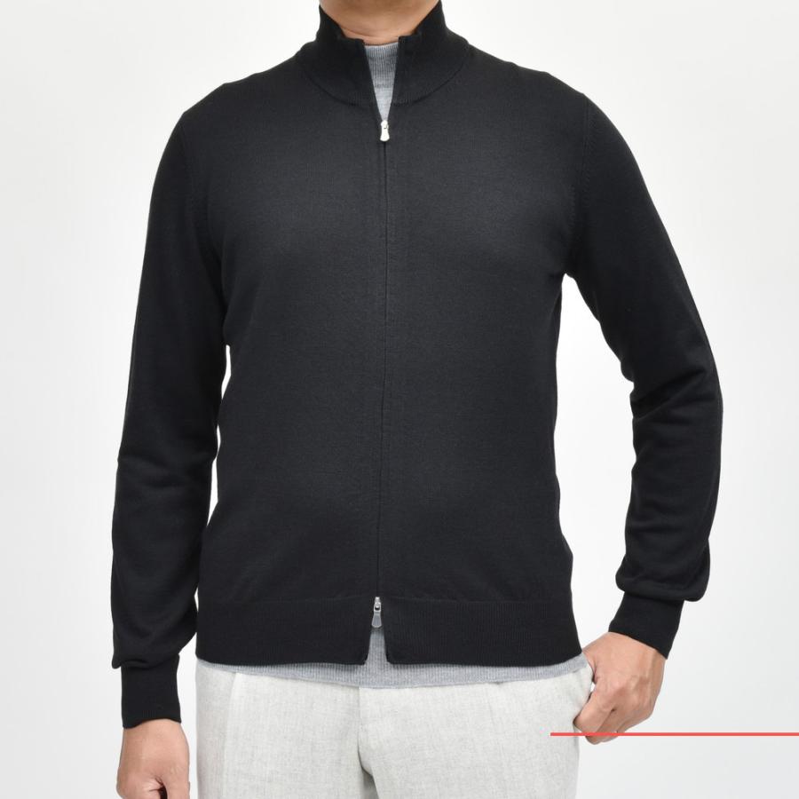 GRAN SASSO（グランサッソ）12ゲージウールスタンドカラージップニット