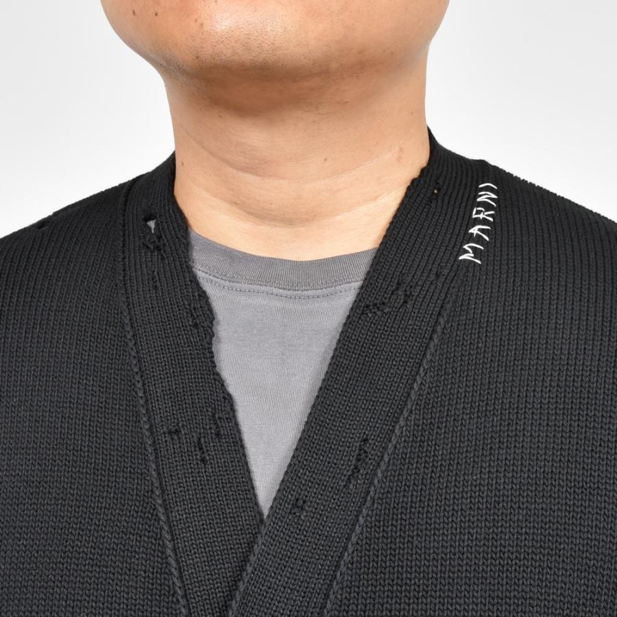 MARNI（マルニ）コットンダメージニットカーディガン CDMG0136Q0 UFC652 16042400138の画像