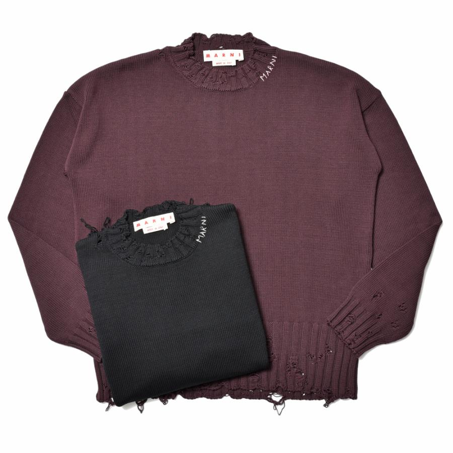 MARNI（マルニ）コットンダメージクルーネックニット GCMG0210A0 UFC652 16042401138 | 