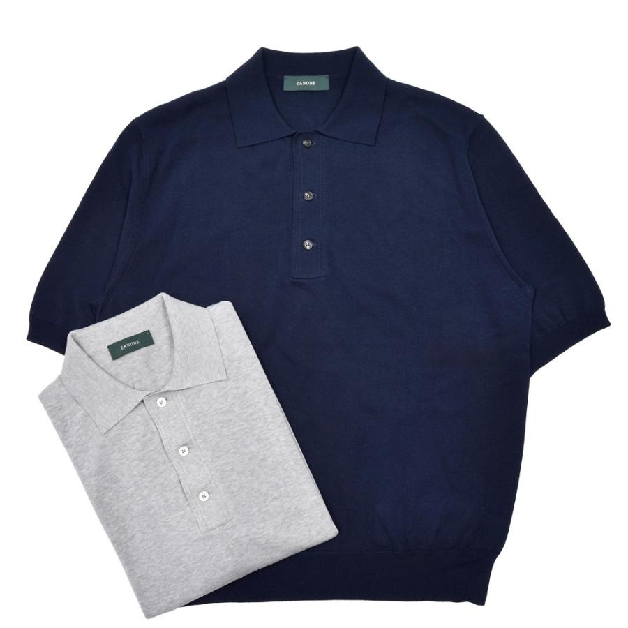 ZANONE（ザノーネ）12ゲージコットンクレープS/Sニットポロ POLO MC 