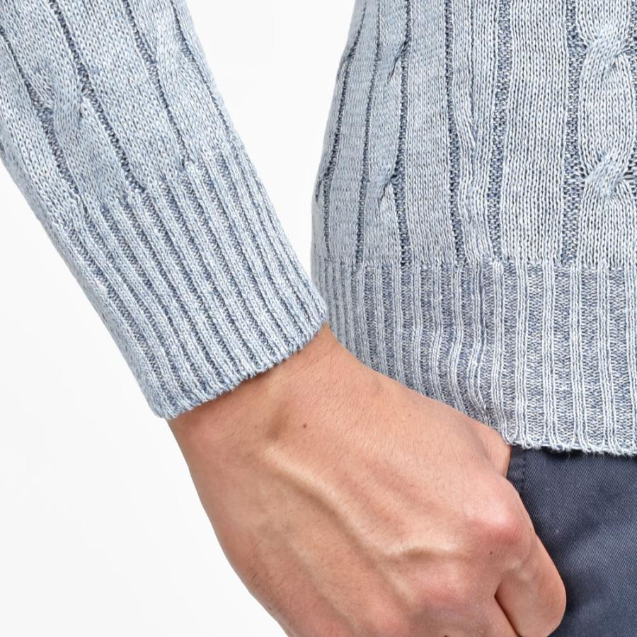 GRAN SASSO（グランサッソ）リネンコットンケーブルクルーネックニット 