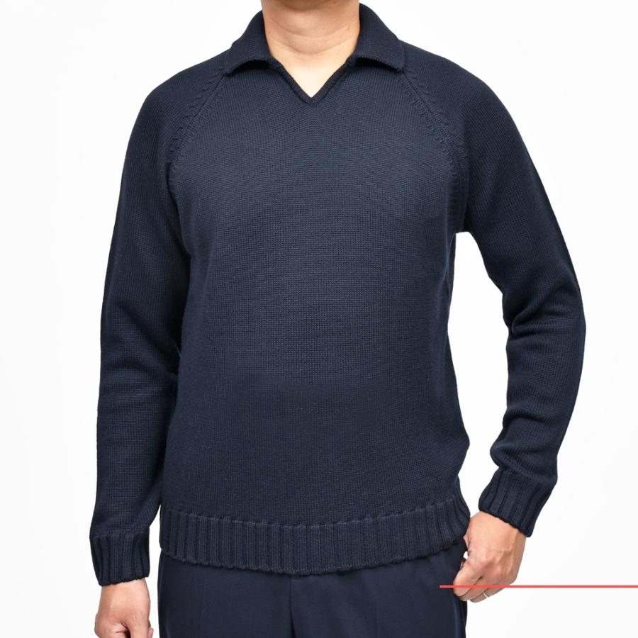 ZANONE（ザノーネ）5ゲージウールスキッパーニットポロ SLIM FIT/472