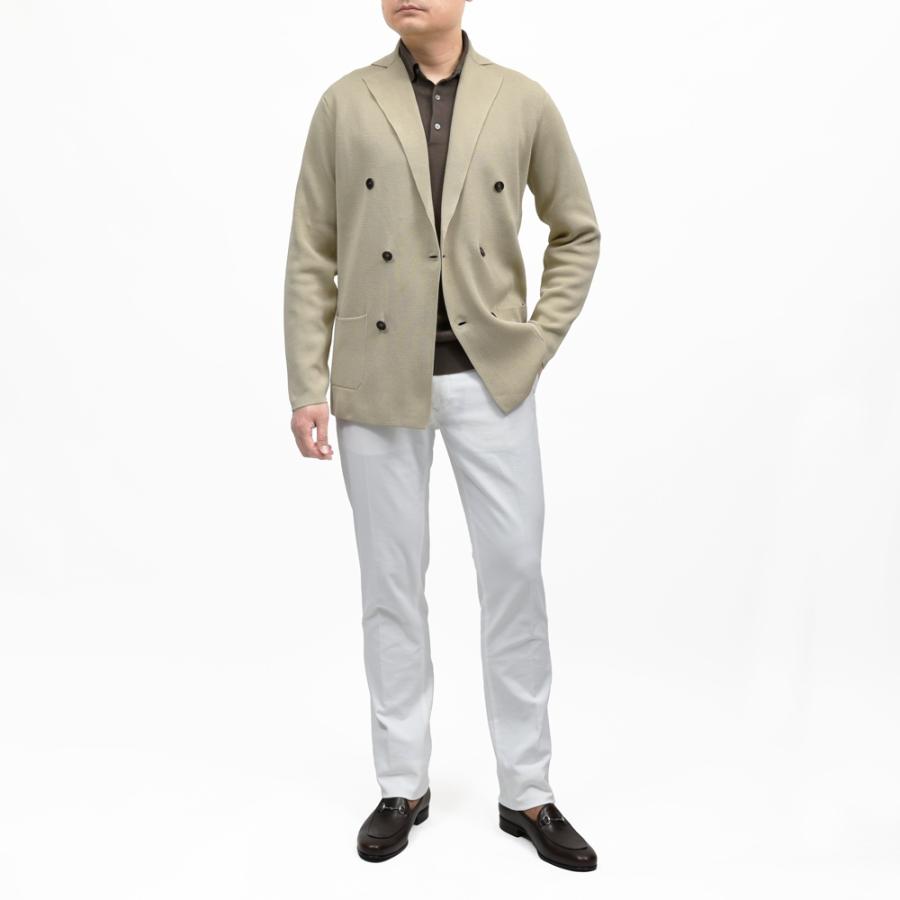 FILIPPO DE LAURENTIIS（フィリッポ デ ローレンティス）クレープコットンミラノリブ6Bダブルニットジャケット RJMLDPT09 16061003109の画像