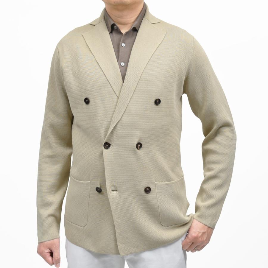 FILIPPO DE LAURENTIIS（フィリッポ デ ローレンティス）クレープコットンミラノリブ6Bダブルニットジャケット RJMLDPT09 16061003109の画像