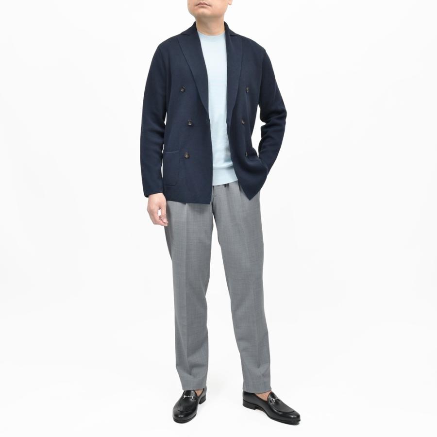 FILIPPO DE LAURENTIIS（フィリッポ デ ローレンティス）クレープコットンミラノリブ6Bダブルニットジャケット RJMLDPT09 16061003109の画像