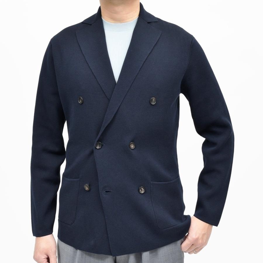 FILIPPO DE LAURENTIIS（フィリッポ デ ローレンティス）クレープコットンミラノリブ6Bダブルニットジャケット RJMLDPT09 16061003109の画像