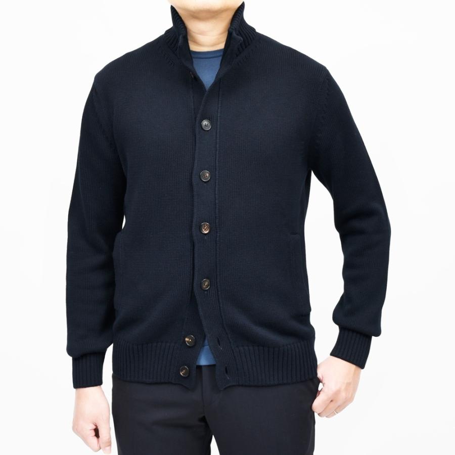 ZANONE（ザノーネ）5ゲージソフトコットンスタンドカラーニットカーディガン CHIOTO/SLIM FIT/810150/ZN392/55602(M) 16065301052の画像