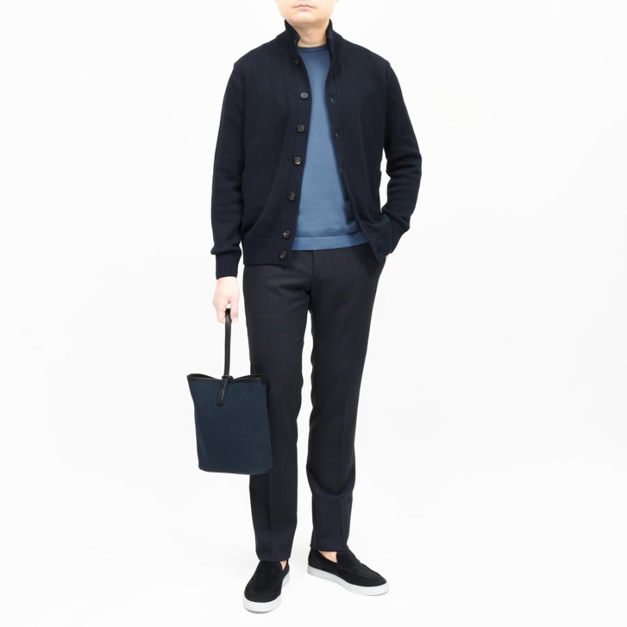 ZANONE（ザノーネ）5ゲージソフトコットンスタンドカラーニットカーディガン CHIOTO/SLIM FIT/810150/ZN392/55602(M) 16065301052の画像