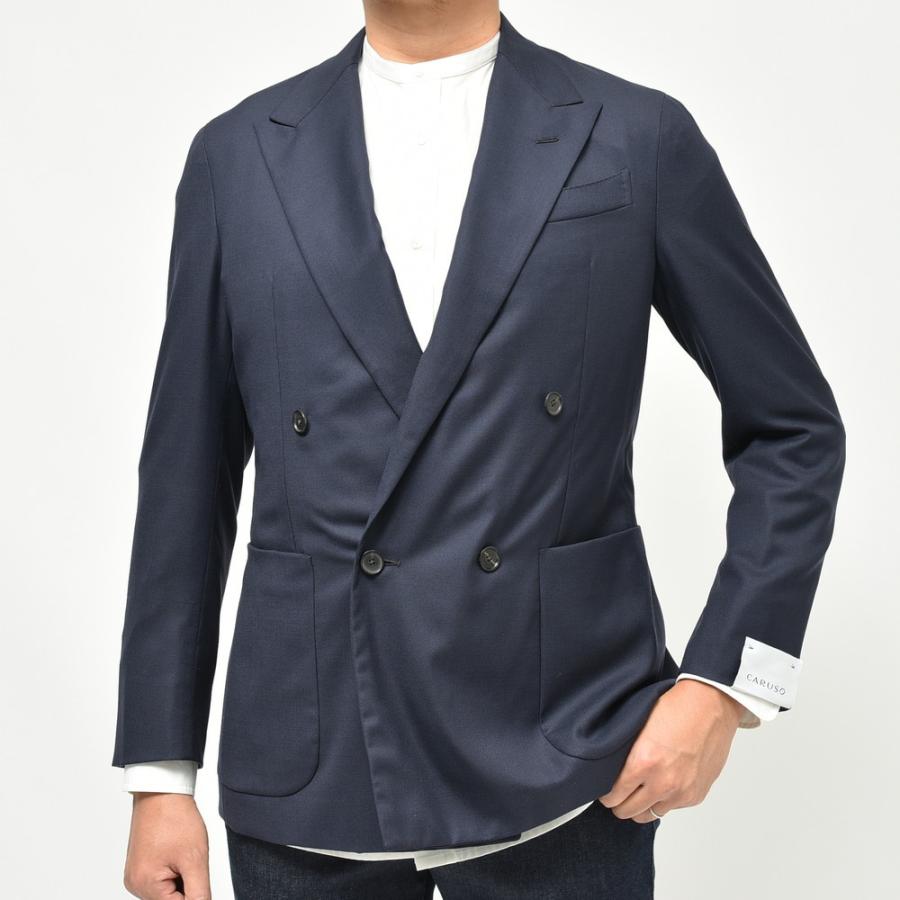 【美品】CARUSO butterfly イタリア製 サイズ52 CARUSO（カルーゾ）BUTTERFLYバタフライ ウールカシミアホップサック
