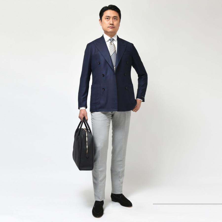 【SALE10％】guji（グジ）SUPER150'sウールホップサックソリッド6Bダブルジャケット (MADE BY RING JACKET)【オールシーズン】17022204028の画像