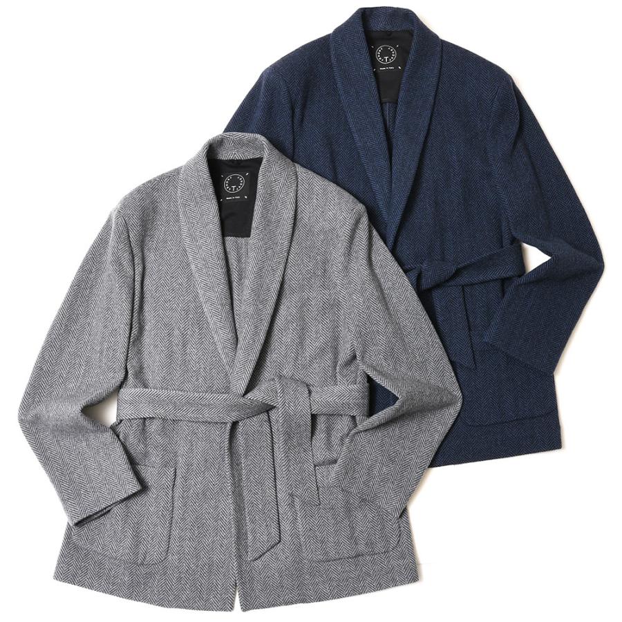 T-JACKET（ティージャケット）ウールナイロンヘリンボーンジャージショールカラーカーディガンジャケット 419-72810005 17026001065 | 