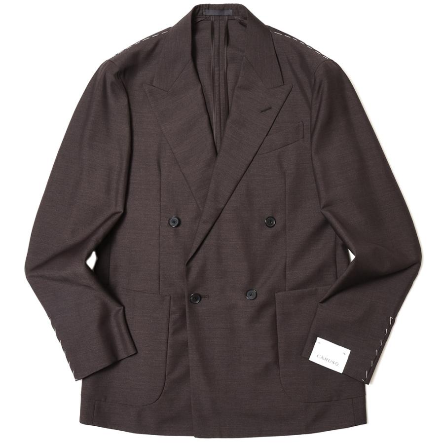 美品 カルーゾ CARUSO ウールチェスターコート butter-fly 千鳥 【公式