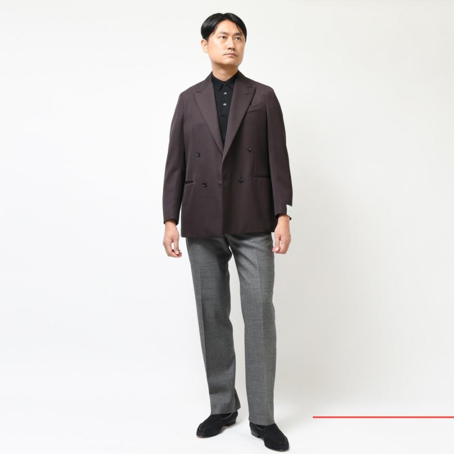 新品 CARUSO BUTTERFLY JACKET 別注 ダブルジャケット CARUSO（カルーゾ）BUTTERFLYバタフライ ポリエステルウールギャバジン