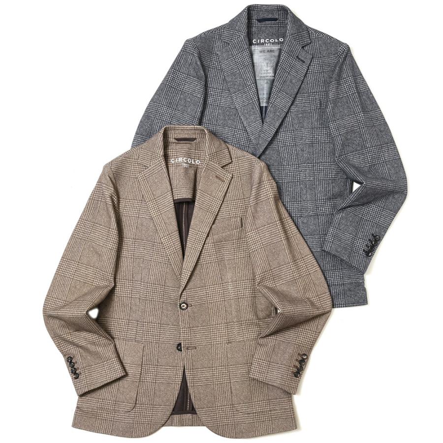 美品 CIRCOLO1901 グレンチェック コットンジャージー 2B 48 SALE30】CIRCOLO1901（チルコロ1901）ウォッシャブルコットンジャージ