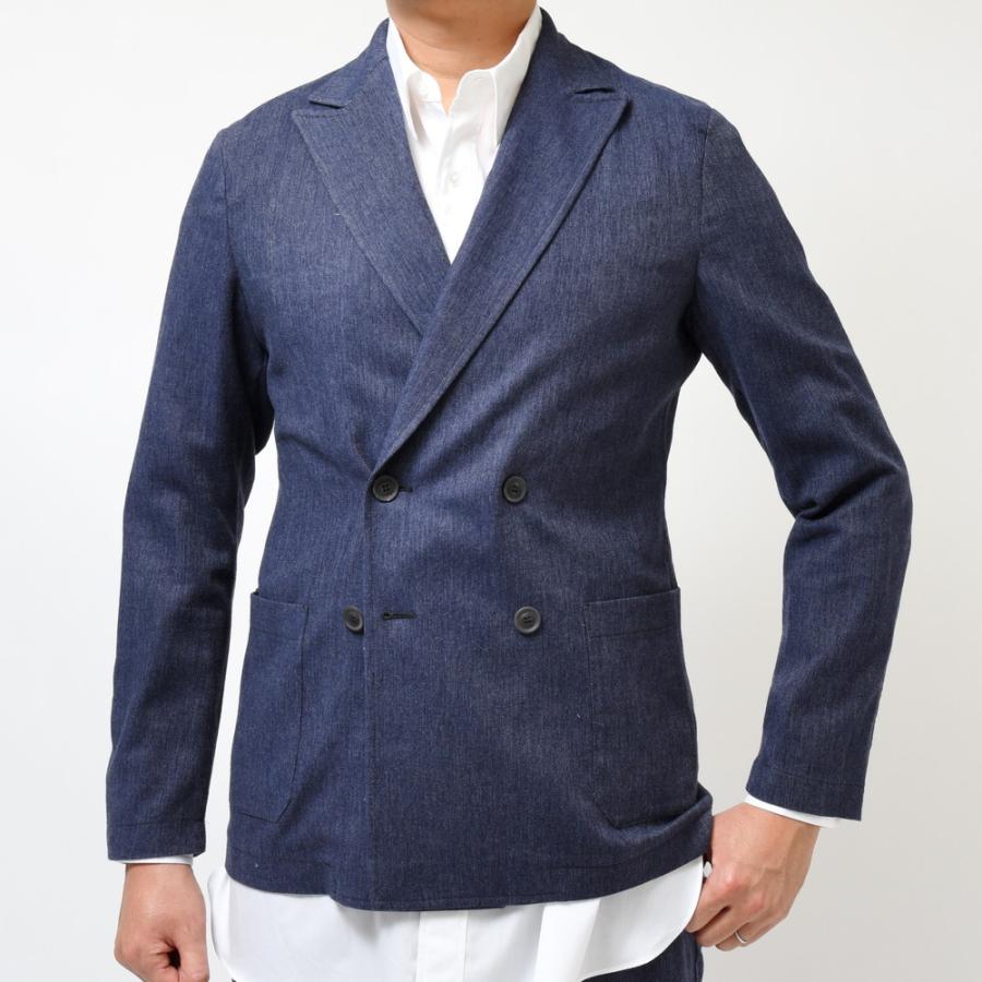 T-JACKET（ティージャケット）ストレッチデニムライクコットンリネン4Bダブルジャケット 81010008 17035000065 |  | 02