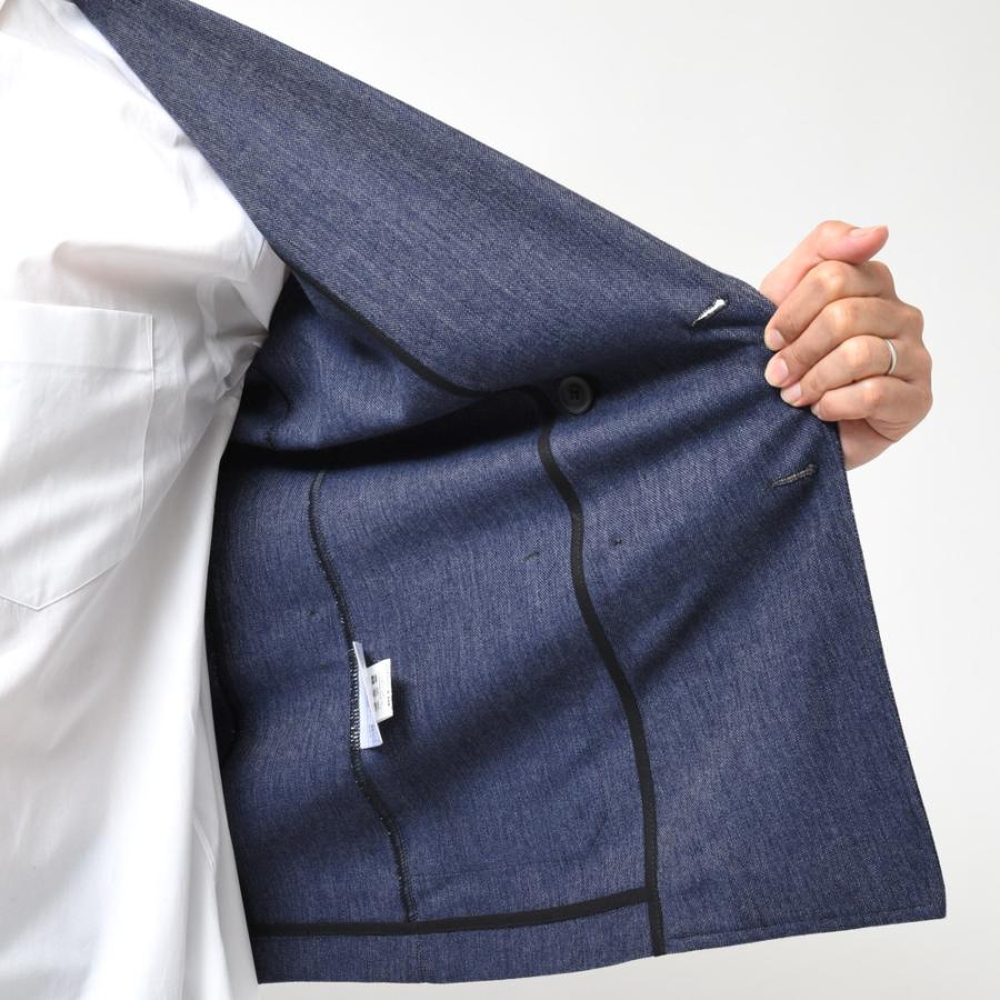 T-JACKET（ティージャケット）ストレッチデニムライクコットンリネン4Bダブルジャケット 81010008 17035000065 |  | 07
